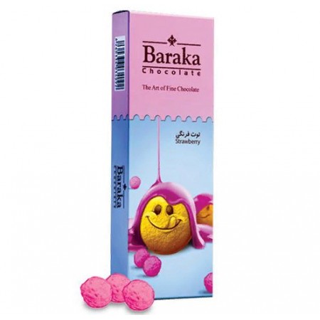 Бисквитные шарики Baraka в молочном шоколаде с клубничным вкусом 100 гр.