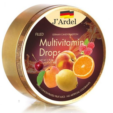 Леденцы J’Ardel Мультивитамин с фруктовой начинкой 150 гр